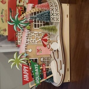 World market mid century christmas village house